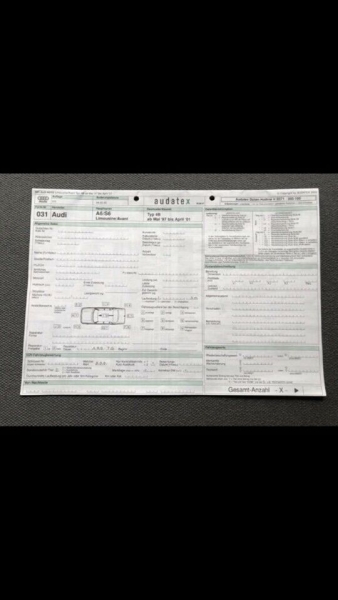 Audatex Audi A6 / S6 4B Datenblatt